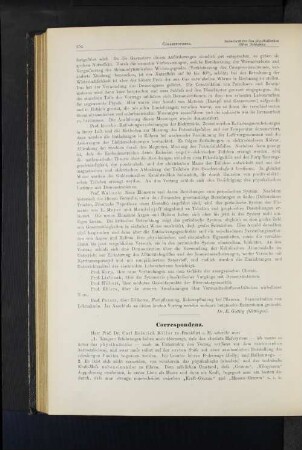 Correspondenz.