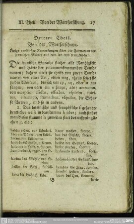 Dritter Theil. Von der Wortforschung