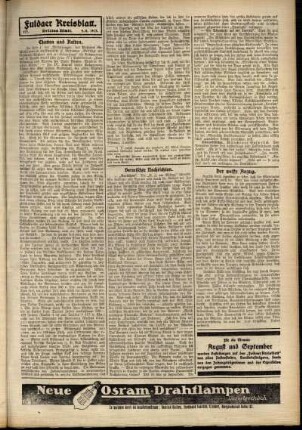 Dritte Ausgabe vom Samstag, den 02. August 1913.