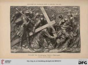 Hochrelief der Kreuztragung Christi in Bronzeguß
