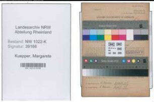 Entnazifizierung Margarete Kuepper , geb. 31.07.1903 ()