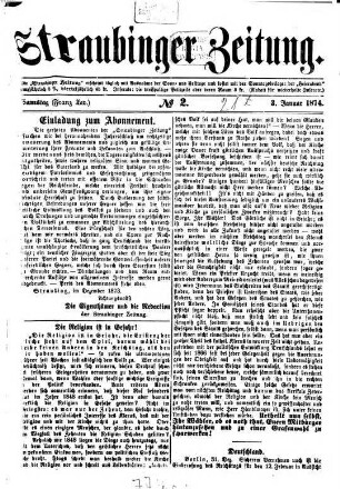 Straubinger Zeitung. 1874,1/6, 1874,1/6