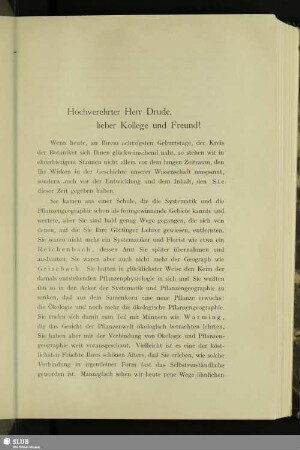 Hochverehrter Herr Drude, lieber Kollege und Freund!
