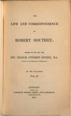 The life and correspondence of Robert Southey : in six volumes. 2
