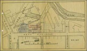 Handzeichnung. Lageplan Neubau
