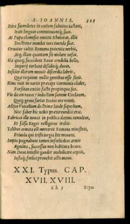 XXI. Typus. Cap. XVII. XVIII.