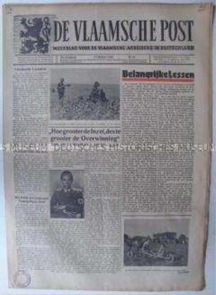 Wochenzeitung für flämische Fremdarbeiter in Deutschland "De Vlaamsche Post"