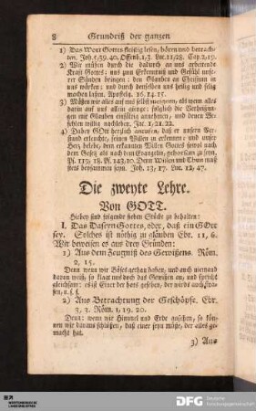 Die zweyte Lehre. Von GOTT.