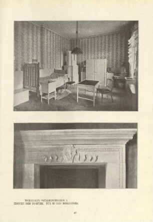 Wohnhaus Victoriastrasse 7. Zimmer der Tochter. Tür in der Bibliothek