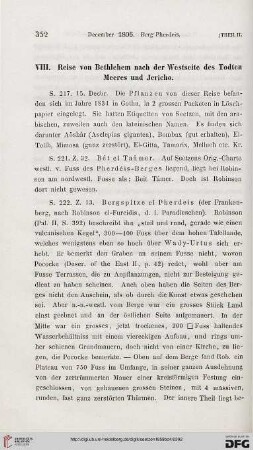 VIII: Reise von Bethlehem nach der Westseite des Todten Meeres und Jericho