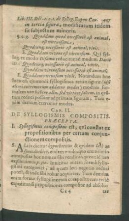 Cap. II. De Syllogismis Compositis.
