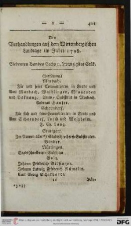 Siebenten Bandes Sechs u. Zwanzigstes Stuek.