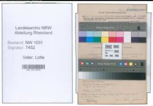 Entnazifizierung Lotte Vater , geb. 07.02.1908 ()