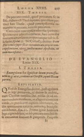 De Evangelio Locus XIX.