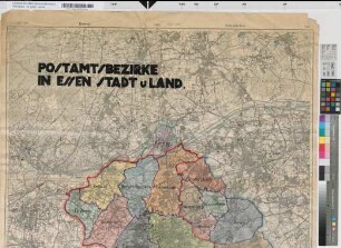 Postamtsbezirke in Essen Stadt und Land. Bearbeitet im Stadtvermessungsamt Essen. 1928 April