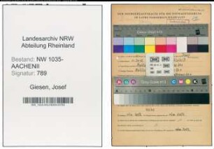 Entnazifizierung Josef Giesen , geb. 11.09.1894 (Bergbauangestellter)