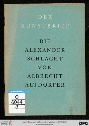 Band 21: Der Kunstbrief: Albrecht Altdorfer - die Alexanderschlacht