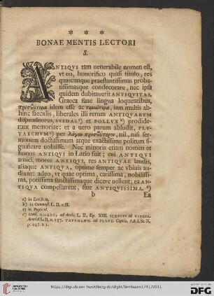 Bonae mentis lectori