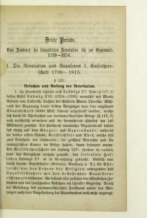 Dritte Periode. Vom Ausbruch der französischen Revolution bis zur Gegenwart. 1789-1874