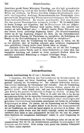 722-723, Deutsche Juristenzeitung Nr. 21, Nr. 22