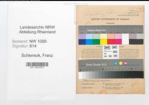 Entnazifizierung Franz Schlensok , geb. 21.05.1897 (Polizeibeamter)
