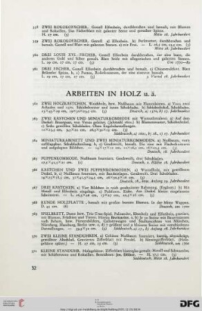 Arbeiten in Holz u.ä. (Nr. 362-380)