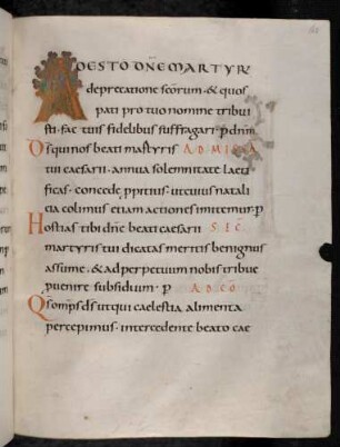Zierinitiale / Randleisteninitiale mit Rankenbesatz: A(desto domine)