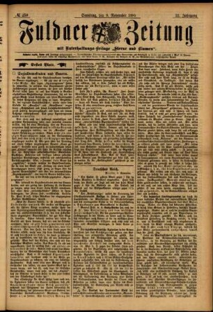 Erste Ausgabe vom Samstag, den 09. November 1895.