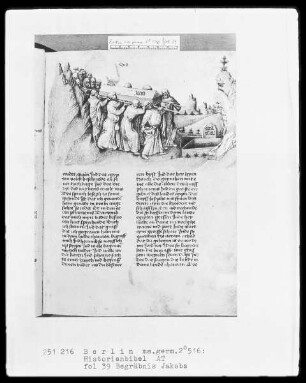 Historienbibel des Alten Testaments — Begräbnis Jakobs, Folio 39recto