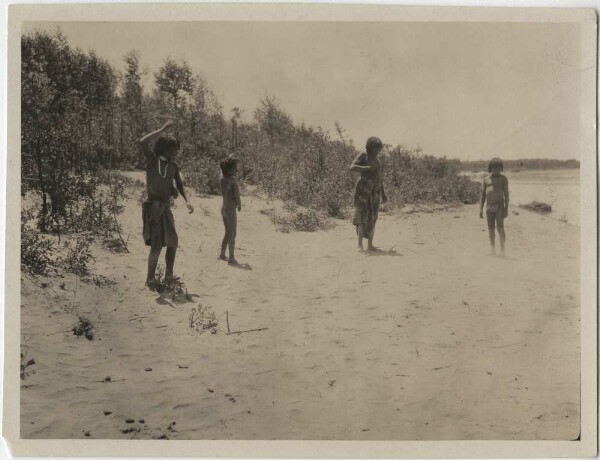 Choroti children play with bolas