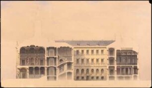 Kollegiengebäude der Kaiser-Wilhelm-Universität Straßburg Wettbewerb: Querschnitt 1:100