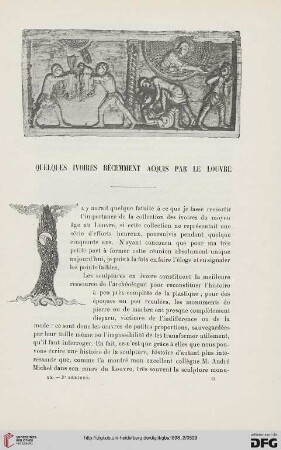3. Pér. 20.1898: Quelques ivoires résemment acquis par le Louvre