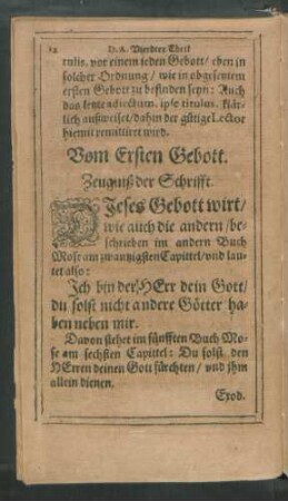 Vom Ersten Gebott.