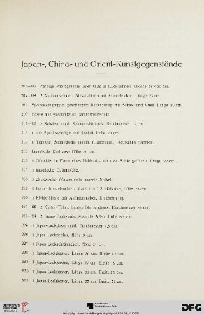 Japan-, China- und Orient-Kunstgegenstände (Nr. 205-344)