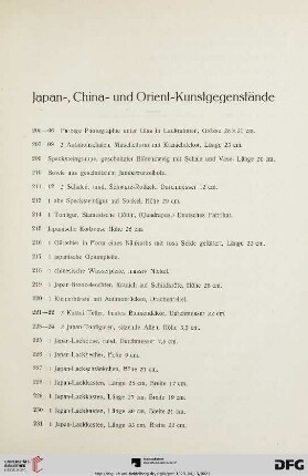 Japan-, China- und Orient-Kunstgegenstände (Nr. 205-344)