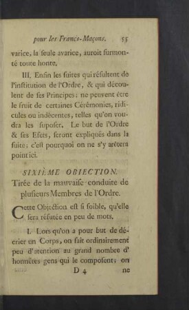 Sixieme objection.