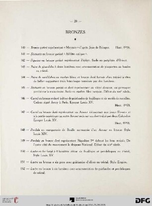 Bronzes ( Nr. 140-152)