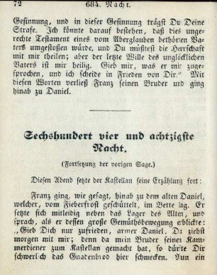 Sechshundert vier und achtzigste Nacht