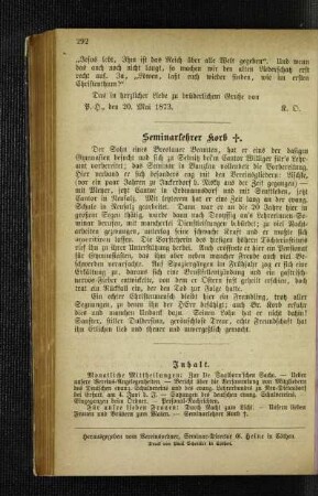 Seminarlehrer Korb