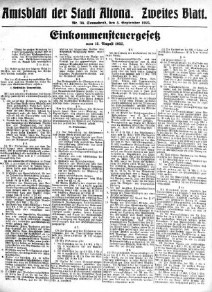 Nummer 36. Zweites Blatt. : Sonnabend, den 5. September 1925