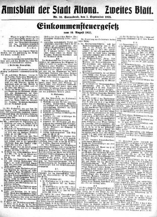 Nummer 36. Zweites Blatt. : Sonnabend, den 5. September 1925