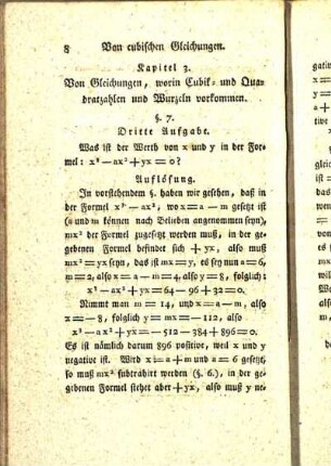 Kapitel 3. Von Gleichungen, worin Cubik- und Quadratzahlen und Wurzeln vorkommen.