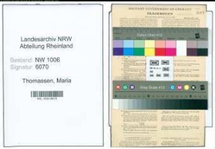 Entnazifizierung Maria Thomassen , geb. 02.10.1892 ()