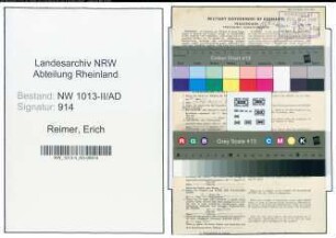 Entnazifizierung Erich Reimer , geb. 29.05.1897 (Stadtamtmann)