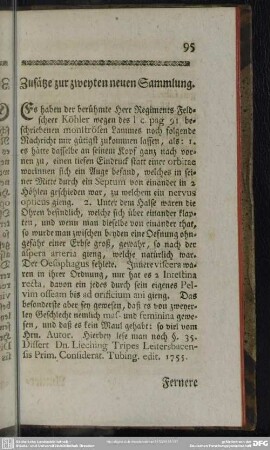 Zusätze zur zweyten neuen Sammlung