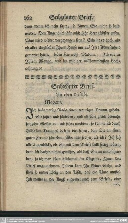 Sechzehnter Brief. An eben dieselbe