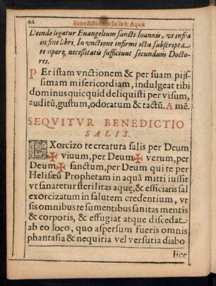 Sequitur Benedictio Salis.