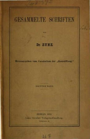Gesammelte Schriften, 3
