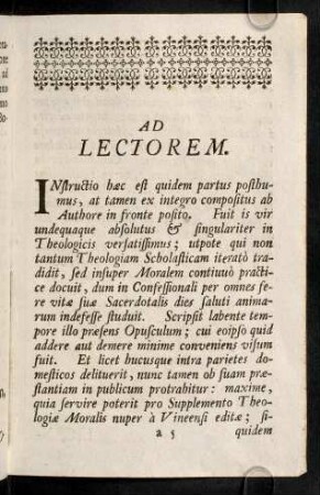a5r-a6v, Ad Lectorem; Licentia Superioris; Approbatio Censoris