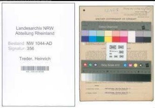 Entnazifizierung Heinrich Treder , geb. 25.07.1903 (Amtssekretaer)